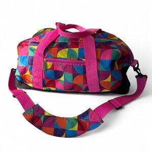 Wildkin Kids Weekender Duffel Bag in colorful geometric pattern